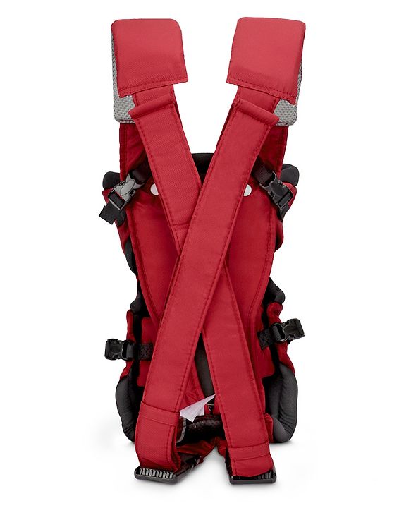 Babyhug  Embrace 2-in-1 Ergonomic Baby Carrier with Detachable Bib: Lightweight, Compact, Breathable, For newborns and toddlers, Offering front and inward carrying positions with padded straps for ultimate comfort and safety-Red