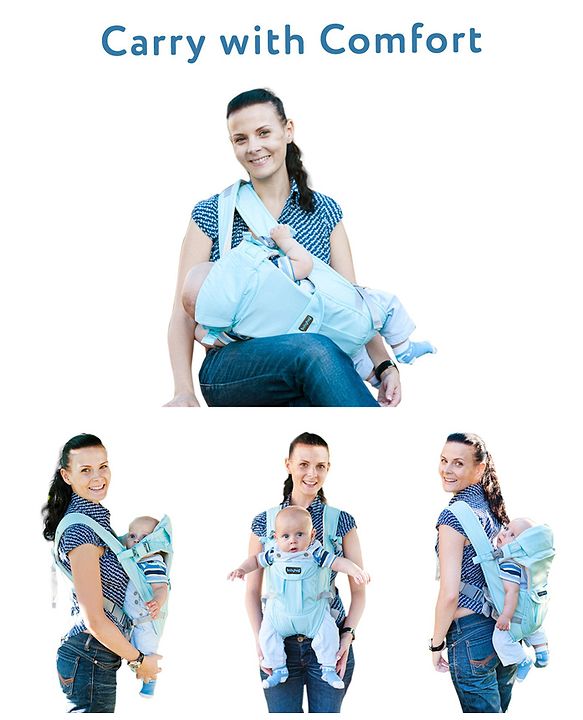 Babyhug Joy Bundle 4-in-1 Premium Baby Carrier : Lightweight, Breathable, Ergonomic design, 4 carrying positions, Head and neck support, Storage pocket, and Adjustable straps for babies up to 12 kg-Red