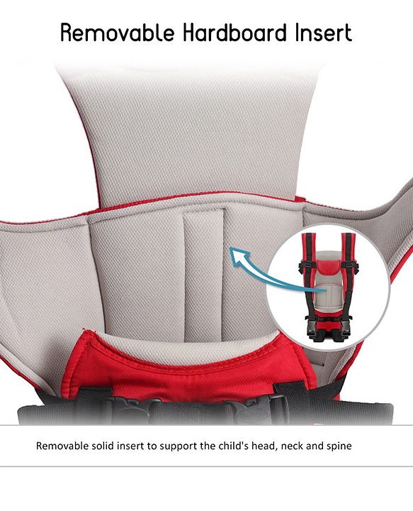 Babyhug Joy Bundle 4-in-1 Premium Baby Carrier : Lightweight, Breathable, Ergonomic design, 4 carrying positions, Head and neck support, Storage pocket, and Adjustable straps for babies up to 12 kg-Red