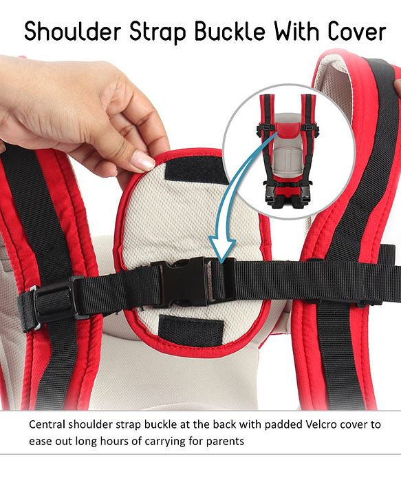 Babyhug Joy Bundle 4-in-1 Premium Baby Carrier : Lightweight, Breathable, Ergonomic design, 4 carrying positions, Head and neck support, Storage pocket, and Adjustable straps for babies up to 12 kg-Red