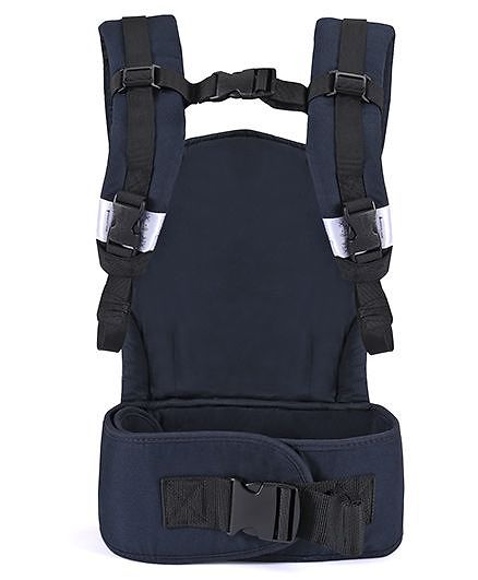 Babyhug On The Go 2 In 1 Baby Carrier With Removable Cotton Head Cover  Navy Blue Pink (Hood Print May Vary)