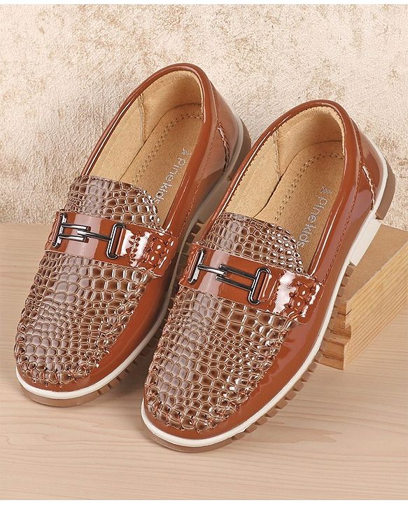 Pine Kids Slip On Style Formal Shoes - Brown