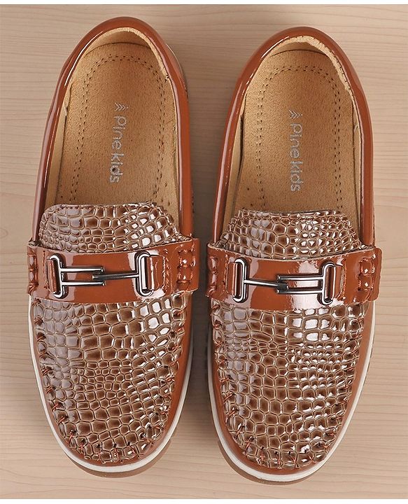 Pine Kids Slip On Style Formal Shoes - Brown