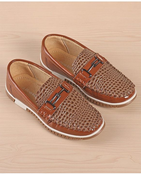 Pine Kids Slip On Style Formal Shoes - Brown