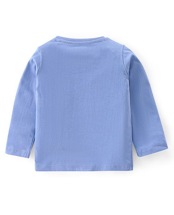 Babyhug Cotton Knit Full Sleeves T-Shirt with Teddy Print - Purple