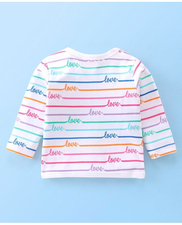 Babyhug 100% Cotton Knit Full Sleeves Heart Print Front Open Vest Pack of 3 - Multicolour