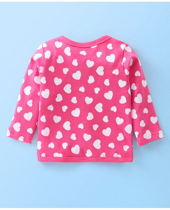 Babyhug 100% Cotton Knit Full Sleeves Heart Print Front Open Vest Pack of 3 - Multicolour