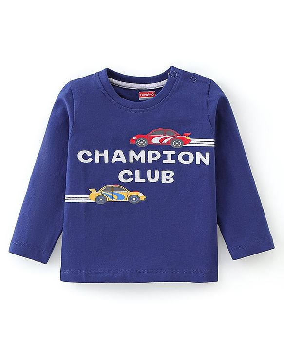Babyhug 100% Cotton Knit Full Sleeves T-Shirt with Car Graphics Pack Of 5 - Multicolour