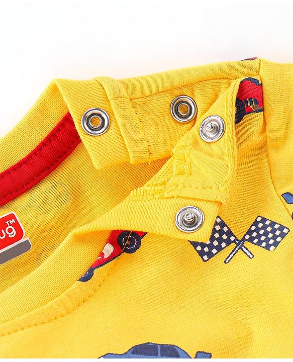 Babyhug 100% Cotton Knit Full Sleeves T-Shirt with Car Graphics Pack Of 5 - Multicolour