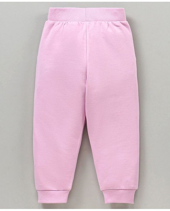 Babyhug 100% Cotton Terry Knit Full Sleeves Top and Lounge Pant Set Be Unique Print - Orange & Lilac