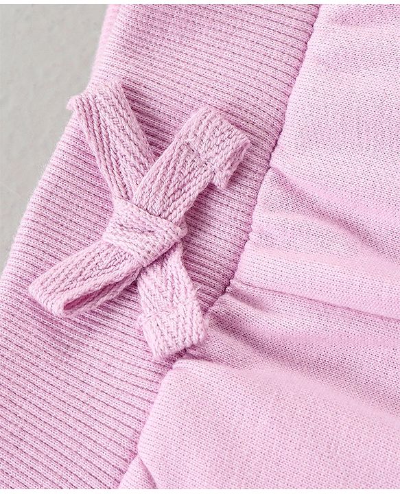 Babyhug 100% Cotton Terry Knit Full Sleeves Top and Lounge Pant Set Be Unique Print - Orange & Lilac