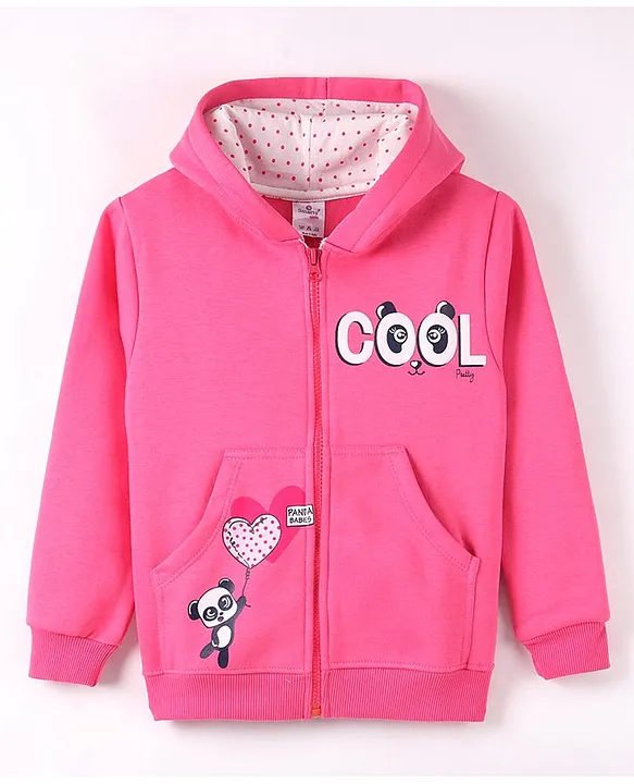 SHEIN Girls Panda Embroidered 3D Ear Design Hooded Coral Fleece Jacket |  SHEIN USA