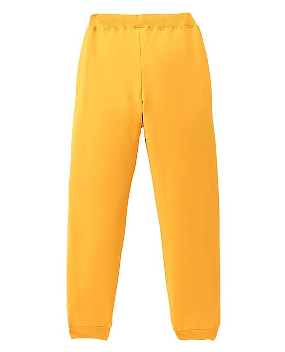 Pine Active Cotton Lycra Full Length Stretchable Anti Bacterial Solid Color Joggers - Yellow