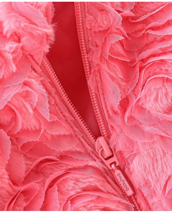Babyhug Woven Full Sleeves Hoodie Solid Colour - Pink