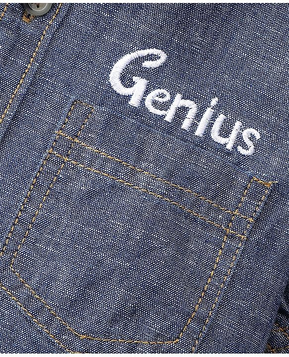 Babyhug Denim Half Sleeves  Regular Collar One Pocket Shirt - Blue