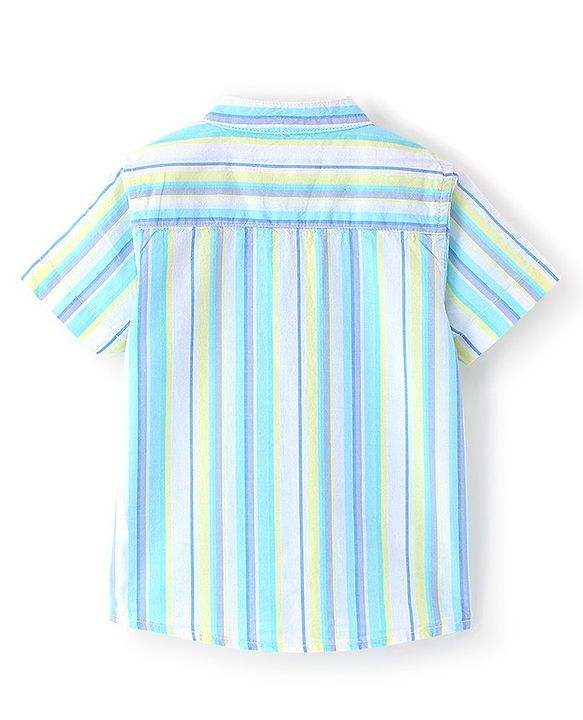 Babyhug Cotton Woven Half Sleeves Striped Shirt - Multicolor