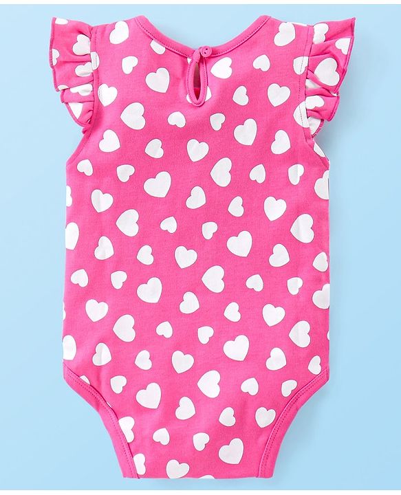 Babyhug 100% Cotton Interlock Cap Sleeves Onesies Love Print Pack of 3 - Multicolor