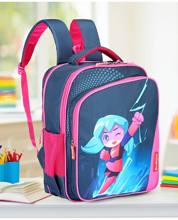 Babyhug Super Girl Backpack Pink - 15 Inch