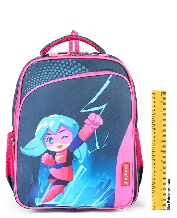 Babyhug Super Girl Backpack Pink - 15 Inch