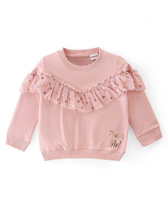 Babyhug 100% Cotton Knit Full Sleeves Top & Legging Set Heart Print - Pink & Blue