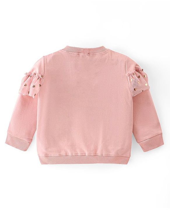 Babyhug 100% Cotton Knit Full Sleeves Top & Legging Set Heart Print - Pink & Blue