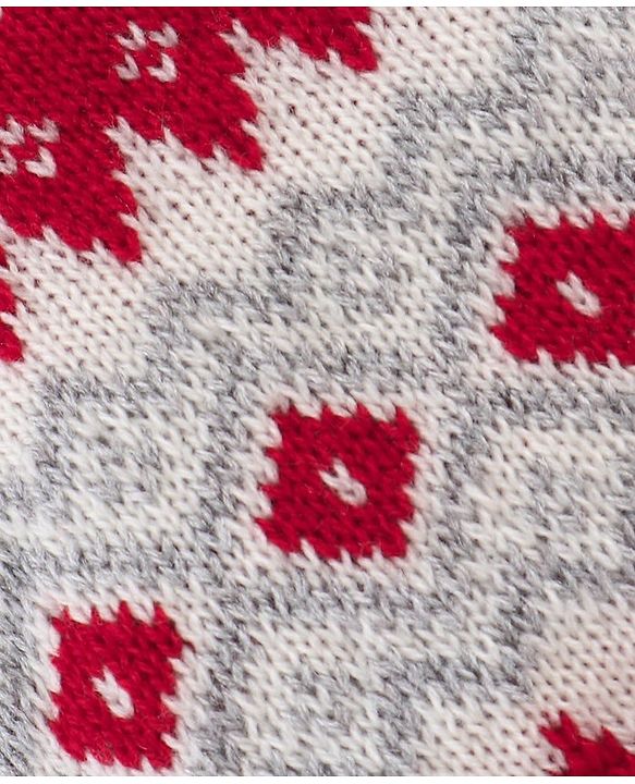 Babyhug Knit Woollen Cap - Red & Grey