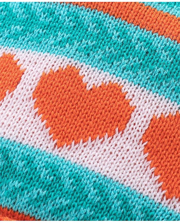 Babyhug Woollen Cap with Heart Design - Multicolour