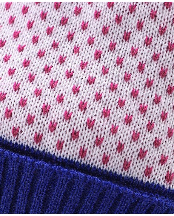 Babyhug Woollen Cap with Pompom - Multicolour