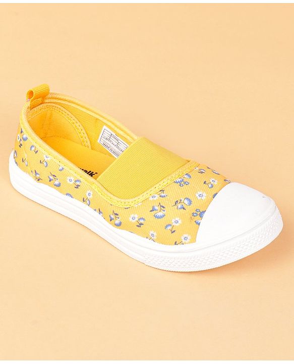 Cute Walk by Babyhug Slip On Casual Shoes With Floral Design- Yellow