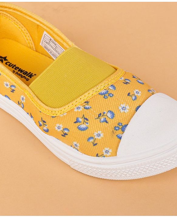 Cute Walk by Babyhug Slip On Casual Shoes With Floral Design- Yellow