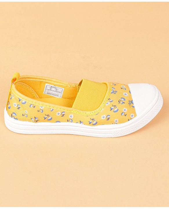 Cute Walk by Babyhug Slip On Casual Shoes With Floral Design- Yellow