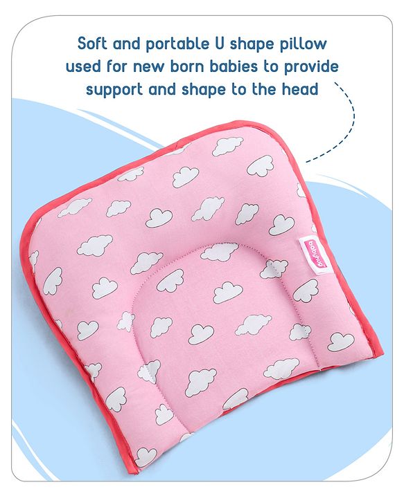 Babyhug Cotton Bedding Set with Mosquito Net Hot Air Balloon Print -  Pink