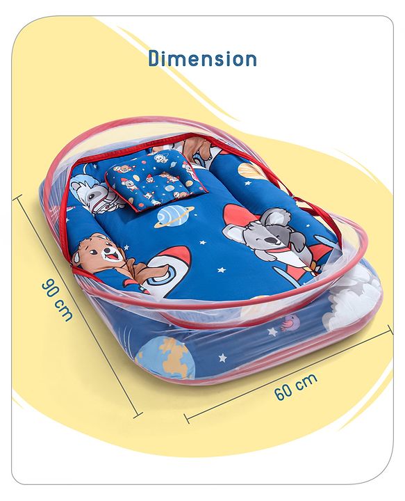 Babyhug Cotton Bedding Set with Mosquito Net Hot Air Balloon Print -  Pink