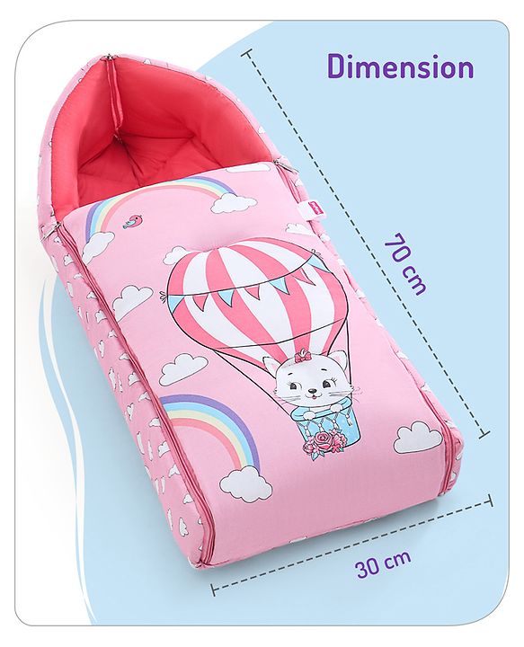 Babyhug Cotton Sleeping Bag Hot Air Balloon Print - Pink