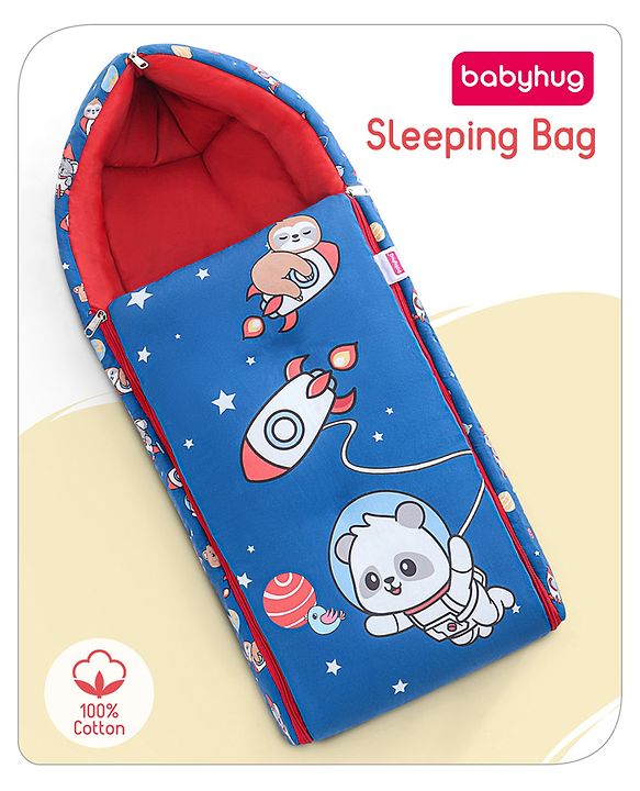 Babyhug Cotton Sleeping Bag Hot Air Balloon Print - Pink
