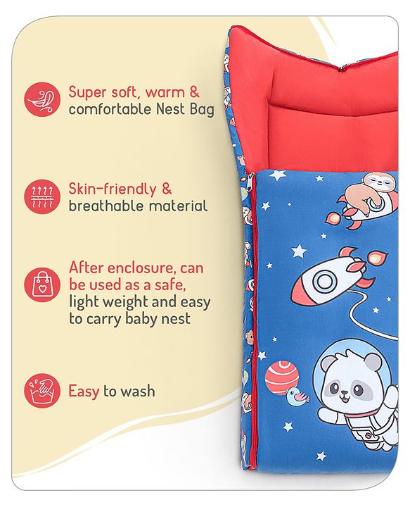 Babyhug Cotton Sleeping Bag Hot Air Balloon Print - Pink