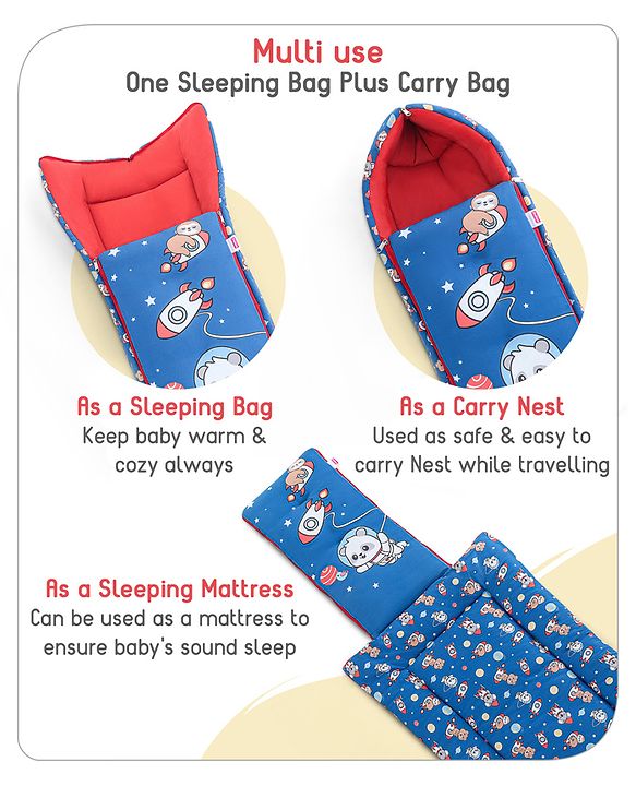 Babyhug Cotton Sleeping Bag Hot Air Balloon Print - Pink