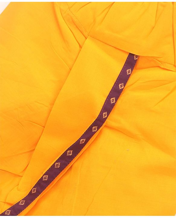 Babyhug Cotton Woven Full Sleeves Kurta & Dhoti Set Square Print - Purple & Orange
