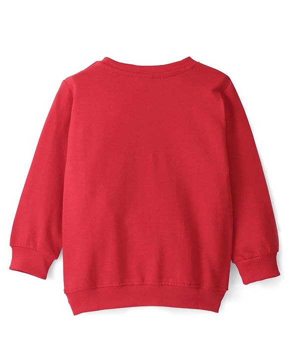 Babyhug 100% Cotton Knit Full Sleeves Graphics Printed Sweatshirt - Red
