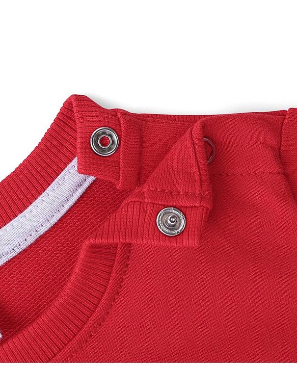 Babyhug 100% Cotton Knit Full Sleeves Graphics Printed Sweatshirt - Red