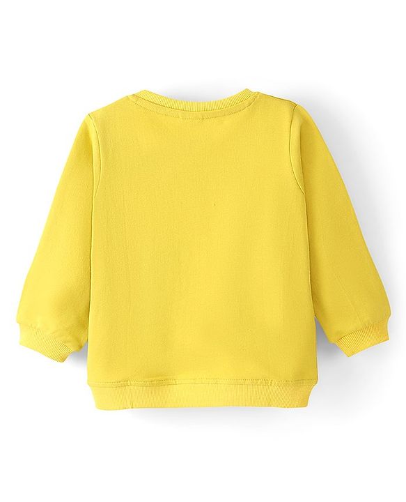Babyhug 100% Cotton Full Sleeves Sweatshirt with Deer Graphics Print - Mustard Yellow