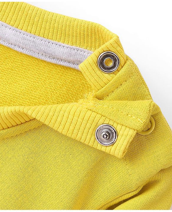 Babyhug 100% Cotton Full Sleeves Sweatshirt with Deer Graphics Print - Mustard Yellow