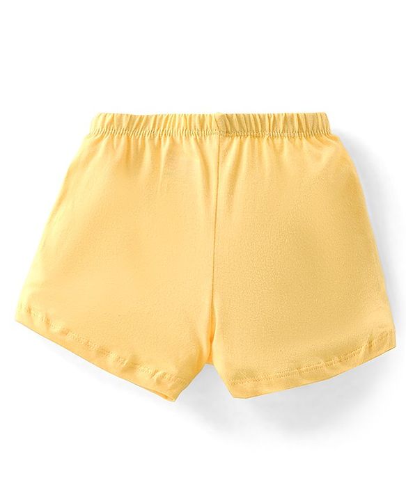 Babyhug 100% Cotton Trunk Striped & Frog Print Pack Of 3 - Yellow White & Green