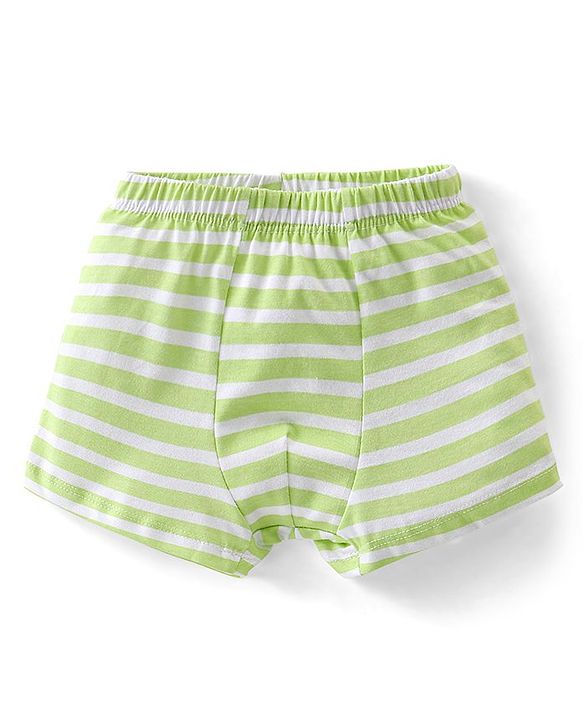 Babyhug 100% Cotton Trunk Striped & Dino Print Pack Of 3 - Green Blue & Orange