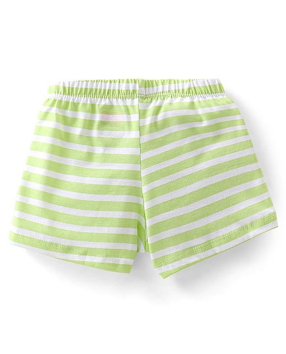 Babyhug 100% Cotton Trunk Striped & Dino Print Pack Of 3 - Green Blue & Orange