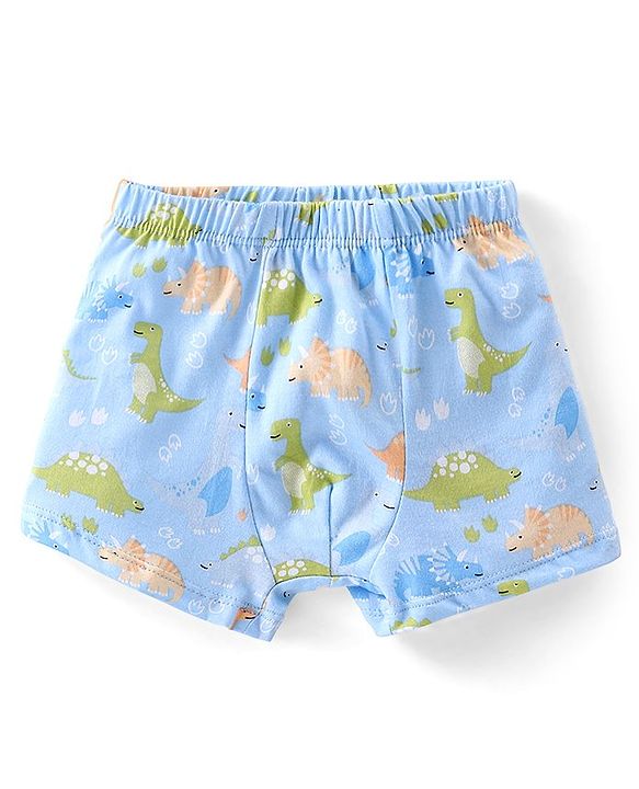 Babyhug 100% Cotton Trunk Striped & Dino Print Pack Of 3 - Green Blue & Orange