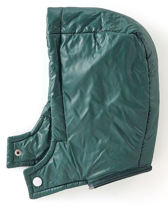 Babyhug Full Sleeves Color Block Hoodie With Pockets - Green