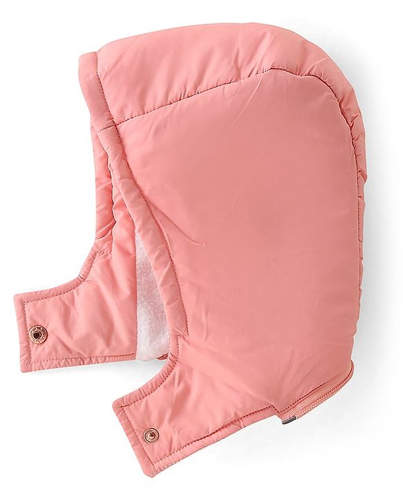Babyhug Woven Full Sleeves Solid Colour Jacket with Detachable Hood - Pink