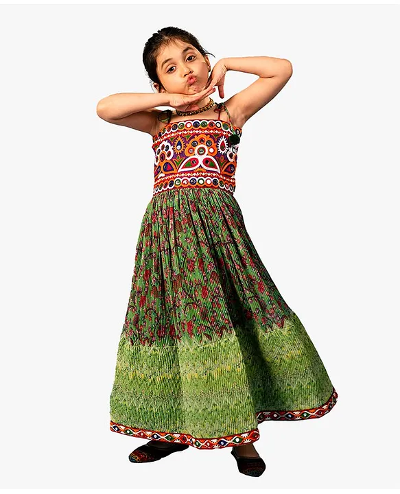 Buy Jilmil Girls One Shoulder Navratri Dress Green for Girls (4-5Years)  Online in India, Shop at FirstCry.com - 14476259