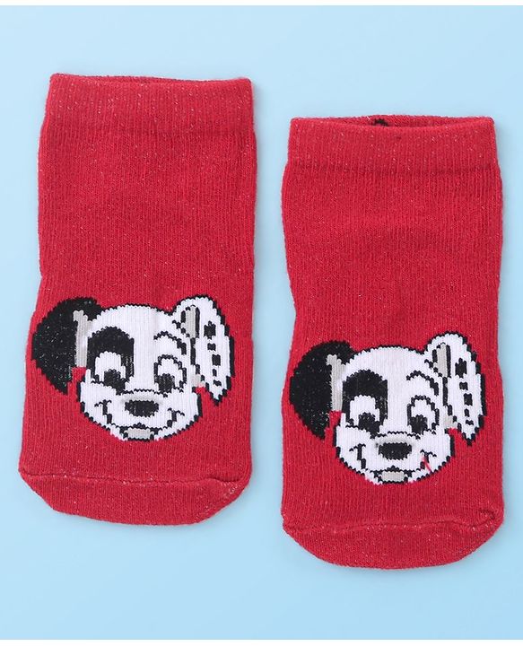 Cute Walk by Babyhug Cotton Knit Anti-Bacterial Ankle Length Dalmatians & Paw Design Socks Pack of 3 - Multicolour